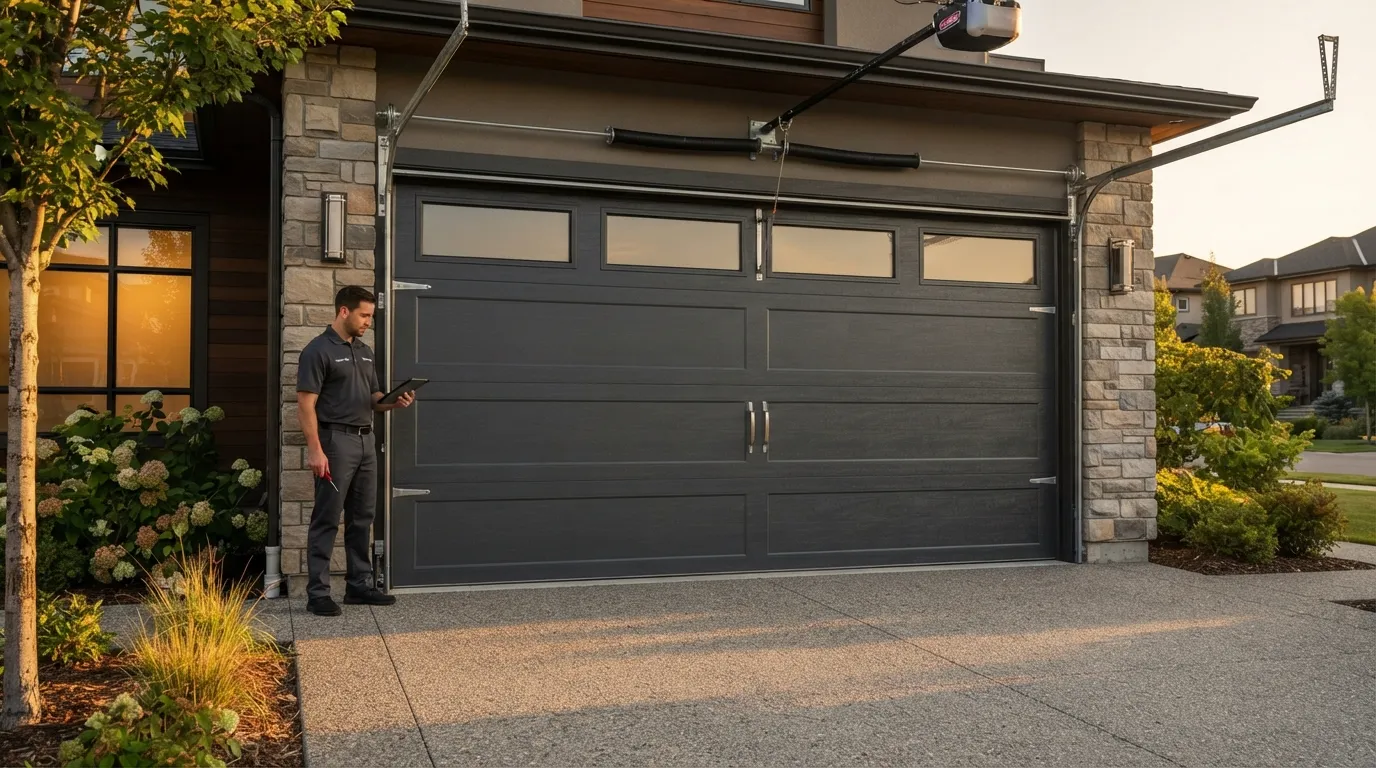 Garage door detail illustrating what we look at before we touch your door