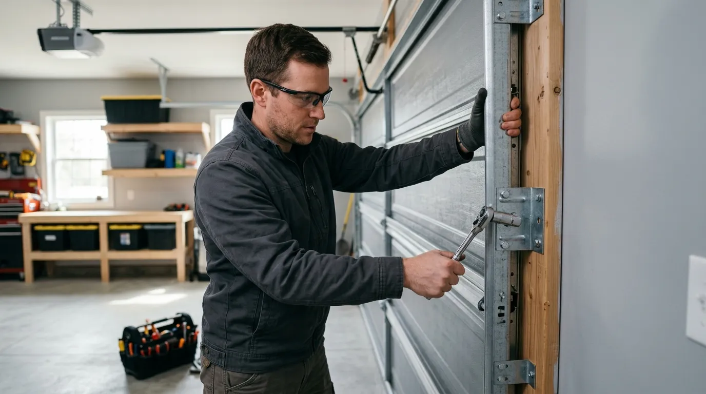 Garage door detail illustrating when another repair stops making sense