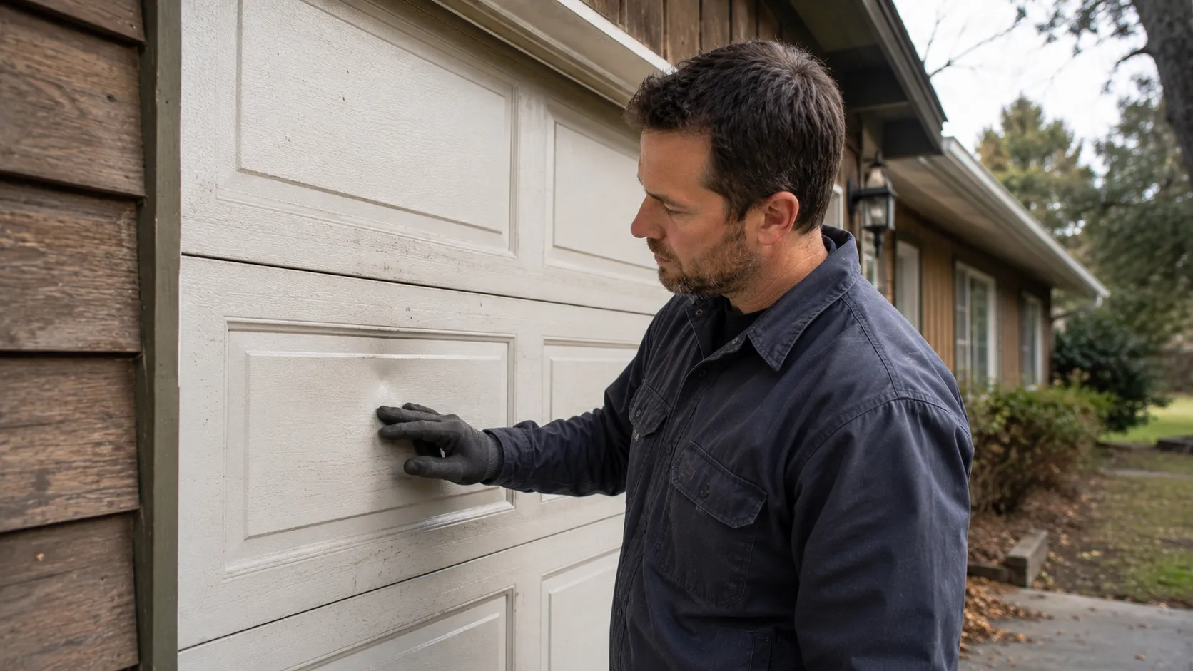 Garage door detail illustrating when an older skokie garage door is worth fixing