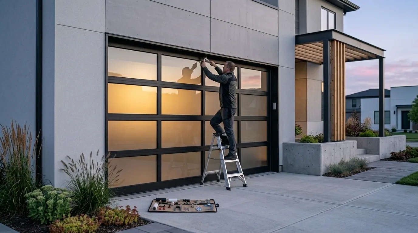 New garage door installed on a Skokie Illinois home